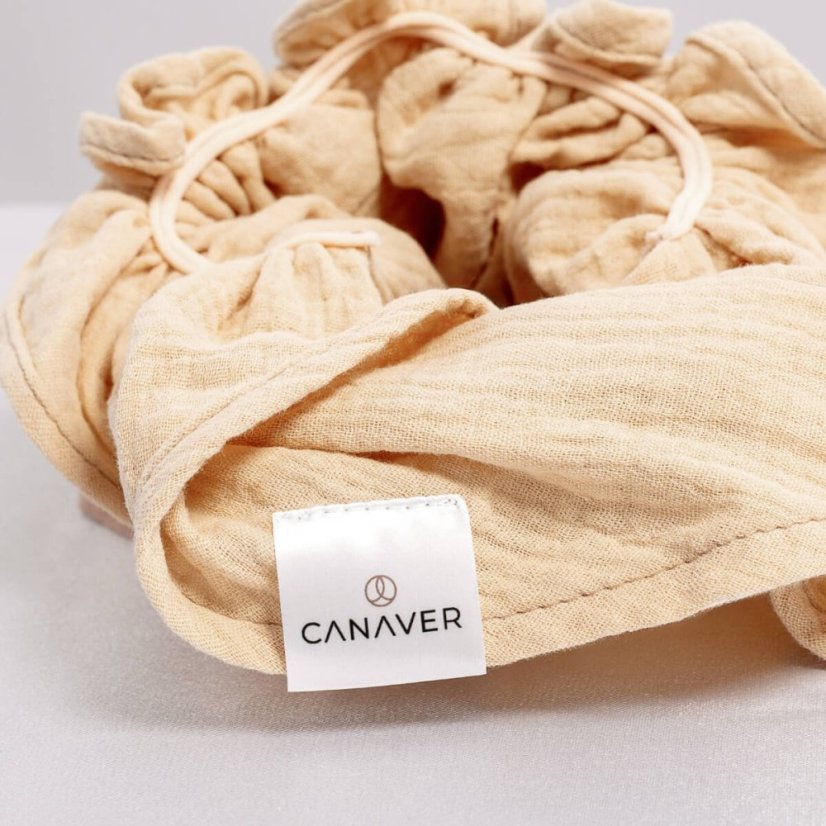 Mušelínová šatka pre onko pacientky a alopetičky Canaver hnedá.