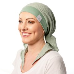 Onkologická šatka po chemoterapii z mušelínu Canaver mäta. Onkologická šatka po chemoterapii z mušelínu Canaver mäta.