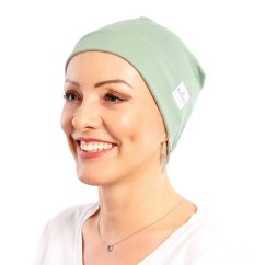 Dámska čiapka na spanie pre onkologické pacientky mätová.