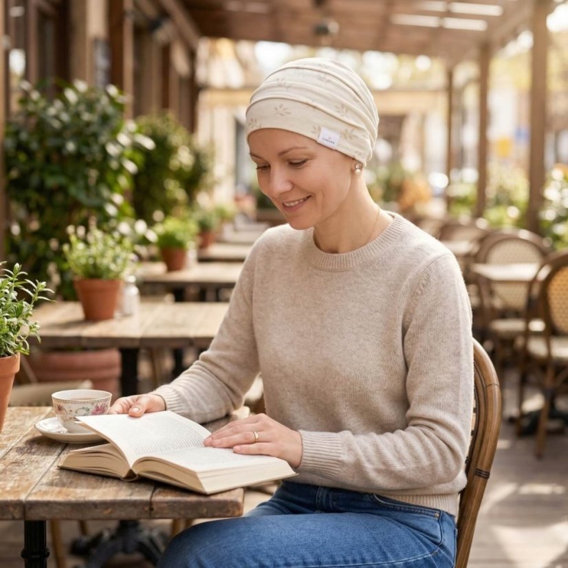Vychutnaj si každý moment v pohodlí. Jemná dvojvrstvová čiapka po chemoterapii je vhodná na každý deň.
