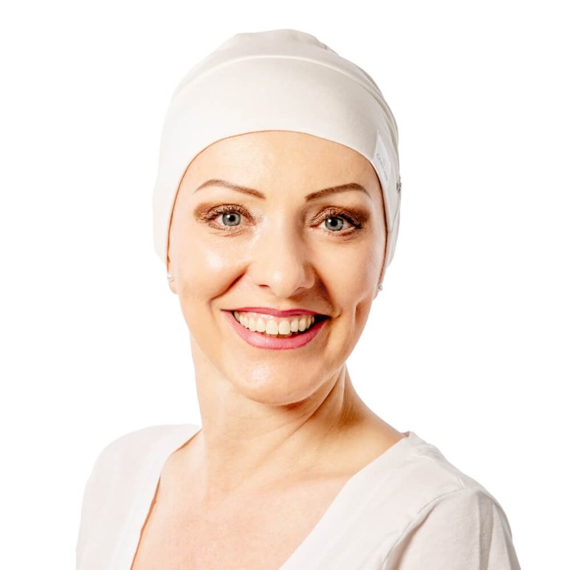 Tenká biela bavlnená pokrývka hlavy po chemoterapii Canaver.