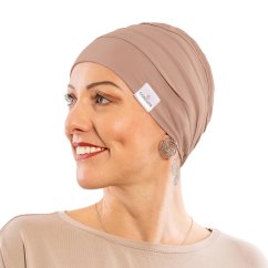 Canaver hnedá onko čiapka, bavlnená pokrývka hlavy pre ženy po chemoterapii a pri alopécii.