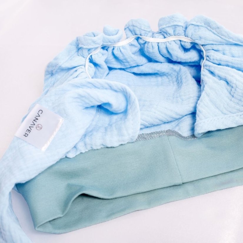 Mušelínová šatka pre onko pacientky a alopetičky Canaver bledomodrá.