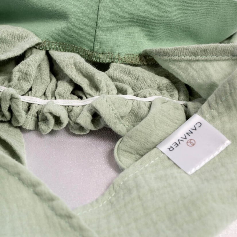 Mušelínová šatka pre onko pacientky a alopetičky Canaver mätovo zelená.