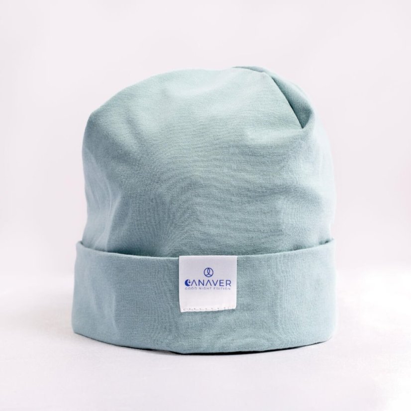 Bavlnená čiapka po chemoterapii Canaver sivomodrá.