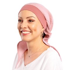 Onkologická šatka po chemoterapii z mušelínu Canaver staroružová.