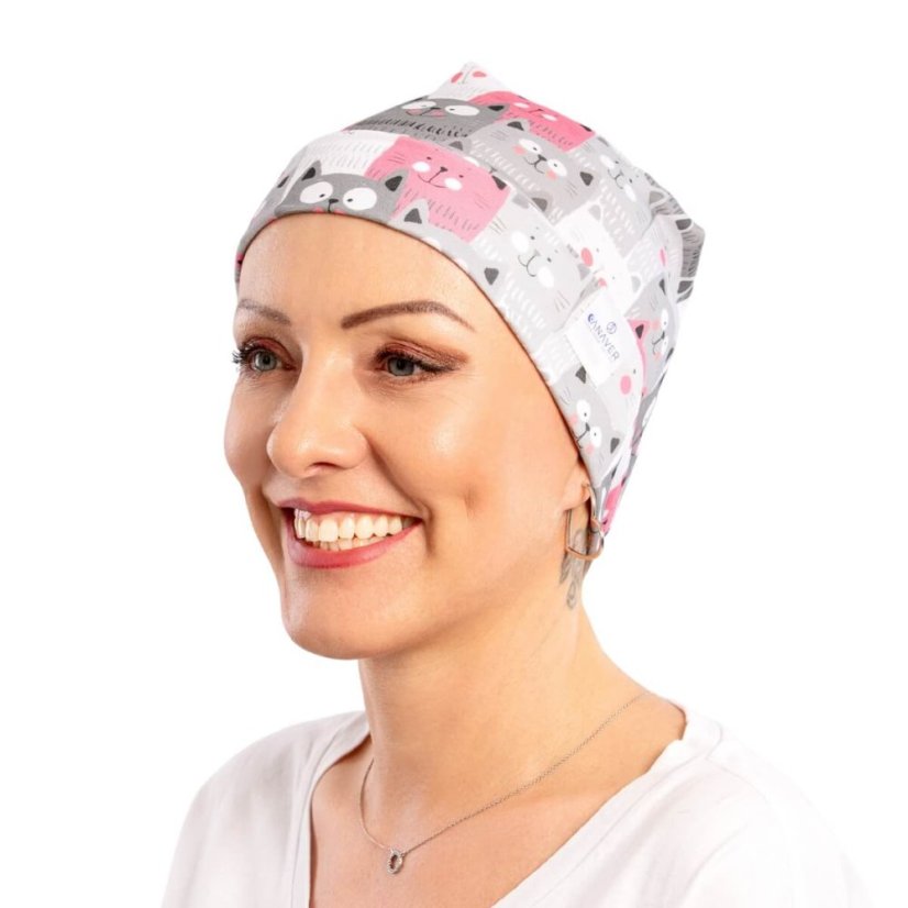Bavlnená čiapka po chemoterapii Canaver mačky Lulumiau.