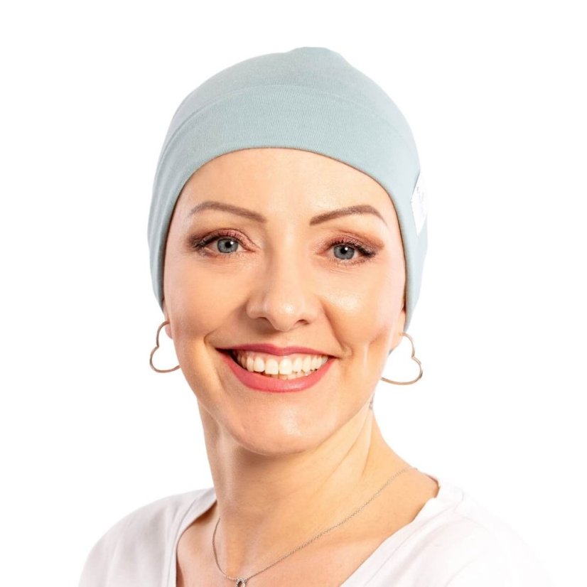 Pokrývka hlavy po chemoterapii na spanie Canaver sivomodrá.