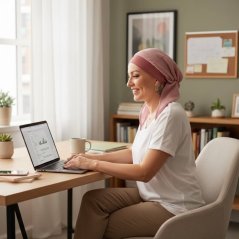 Dámska šatka po chemoterapii Canaver mušelínová staroružová.