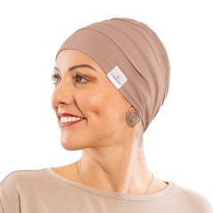 Canaver hnedá onko čiapka, bavlnená pokrývka hlavy pre ženy po chemoterapii a pri alopécii.