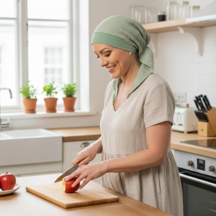 Dámska šatka po chemoterapii Canaver mušelínová mäta.