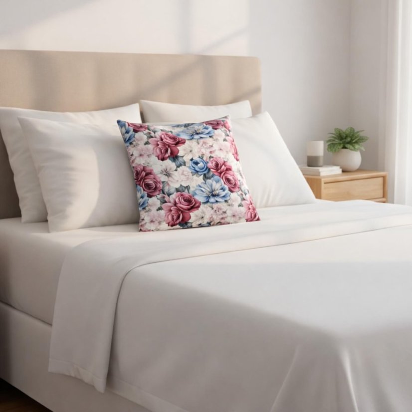 Saténová obliečka Canaver Delia Tameri v spálni, chráni citlivú pokožku hlavy, ktorú majú pacientky po chemoterapii, vďaka hladkému povrchu.