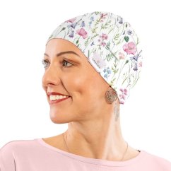 Canaver onko čiapka Kvetkovaná, bavlnená pokrývka hlavy pre ženy po chemoterapii a alopécii.