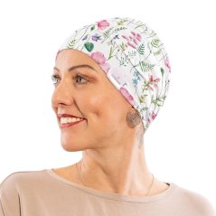Dvojvrstvová onko čiapka Canaver Classic s kvetkovaným vzorom.