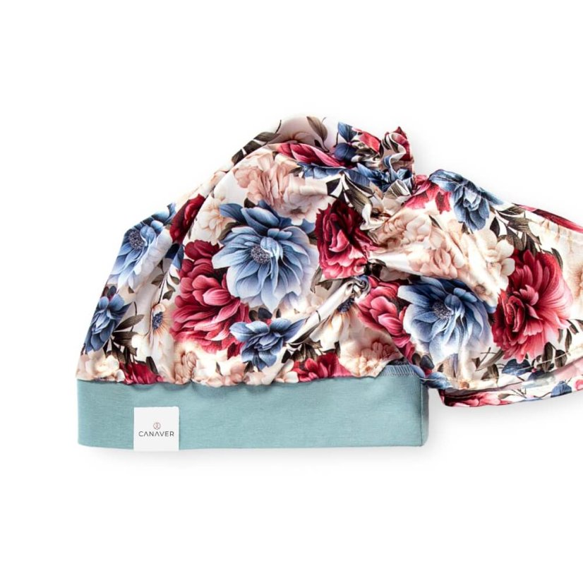 Kvetkovaná onko šatka po chemoterapii Canaver tameri.