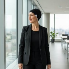 Dámska onko čiapka po chemoterapii Canaver čierna.