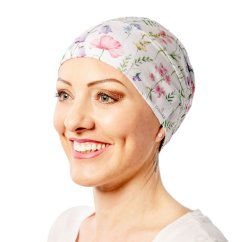 Tenká bavlnená čiapka pre onkologické pacientky po chemoterapii Canaver. Čiapka na alopéciu.