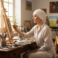 Dámska tenká onko čiapka Canaver Ave biela.