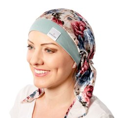 Saténová šatka po chemoterapii Canaver tameri kvety.