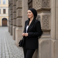 Dámska šatka po chemoterapii Canaver mušelínová čierna.