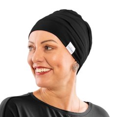 Canaver onko čiapka čierna, bavlnená pokrývka hlavy pre ženy po chemoterapii a alopécii.